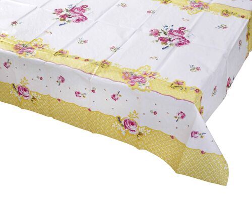 Vintage Yellow Floral Paper Table Cover