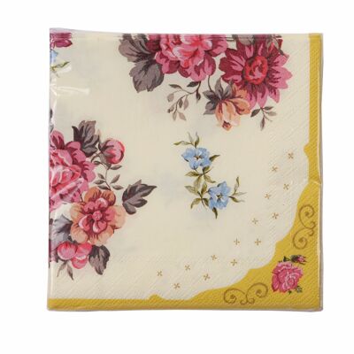 Truly Scrumptious Yellow Floral Napkins - 20 Pack