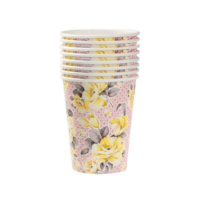 Vasos de papel florales verdaderamente deliciosos - Paquete de 8