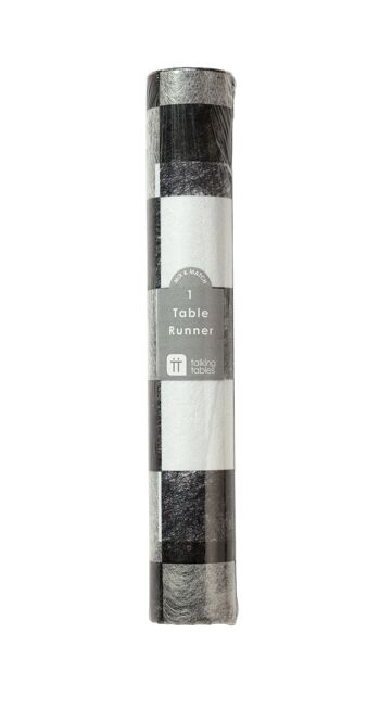 Chemin de Table Tissu à Carreaux Noir et Blanc - 4m 2