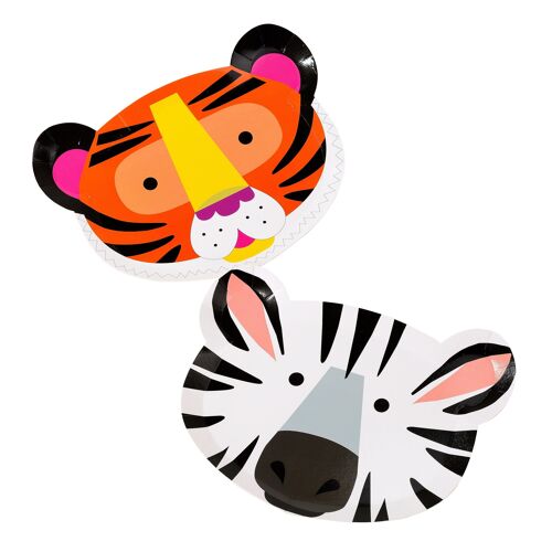 Animal Shapes Plates - 12 Pack