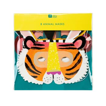 Masques d'animaux à habiller pour enfants - Paquet de 8 1