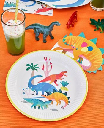 Assiettes de Fête Dinosaure - Paquet de 8 9