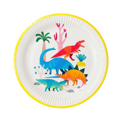 Platos de fiesta de dinosaurios - Paquete de 8