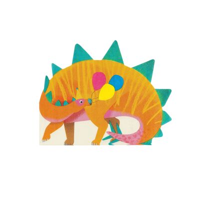 Servilletas con forma de dinosaurio - Paquete de 16