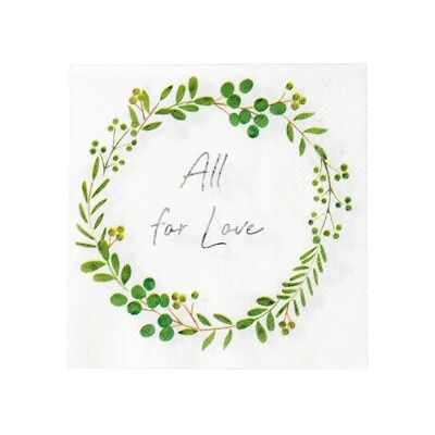 All For Love Wedding Cocktail Napkins - 16 Pack