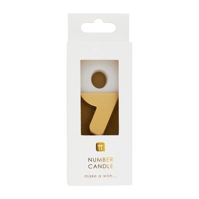 White & Gold Number 9 Candle