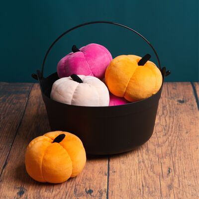 Decoraciones de calabaza de terciopelo para Halloween - Paquete de 6