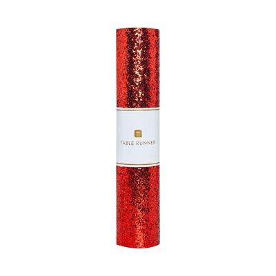 Red Glitter Table Runner Party Decoration - 1.8m