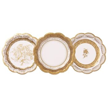 Petites assiettes en carton dorées pour Noël - Lot de 12 5