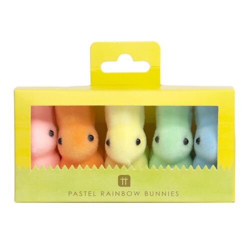 Pastel Easter Bunny Rabbit Decorations - 5 Pack