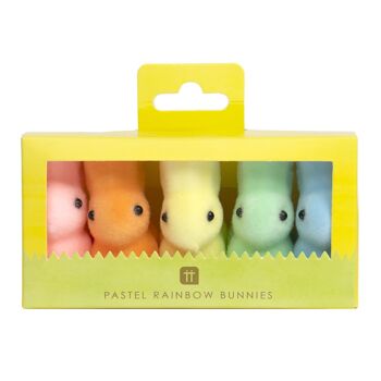 Décorations de lapin de Pâques pastel - Paquet de 5 1