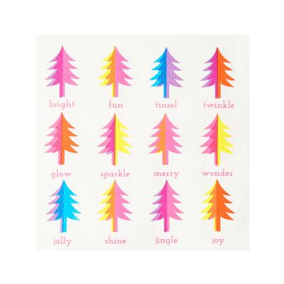 Bright Christmas Tree Servietten - 20er Pack