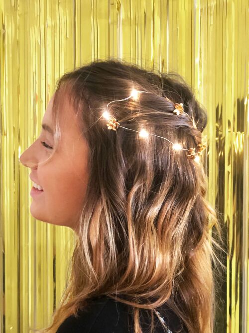 Gold Flower String Lights Hair Accessory