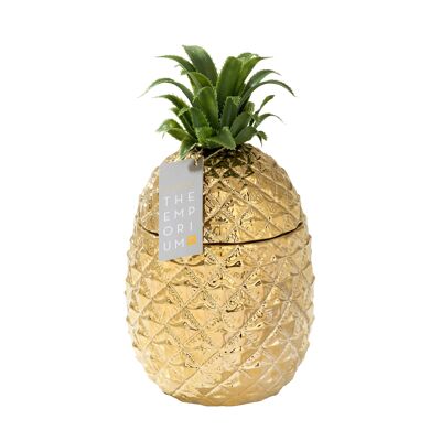 Gold Pineapple Ice Bucket with Lid