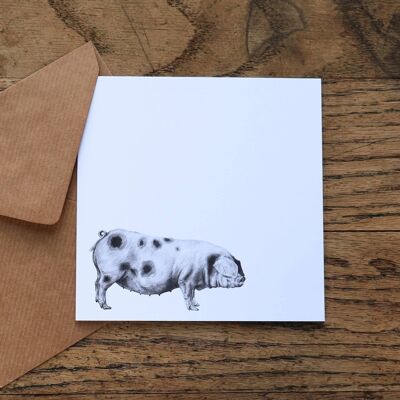 Kunstkarte 'Glückliches Schwein'