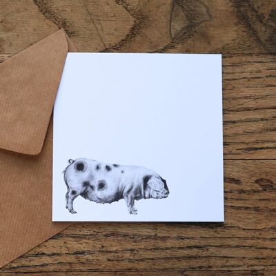 Carte d'Art 'Cochon Heureux'