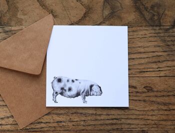Carte d'Art 'Cochon Heureux'