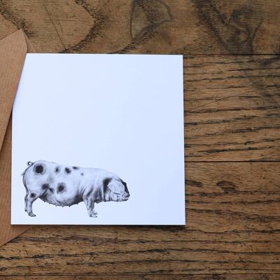 Kunstkarte 'Glückliches Schwein'