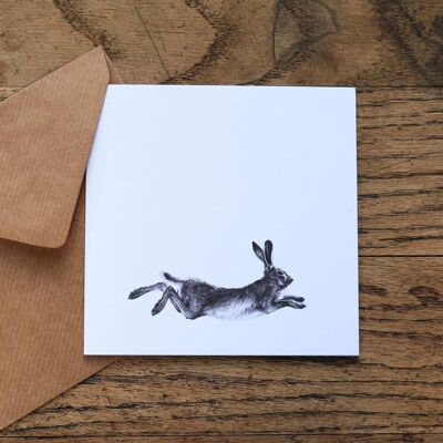 Carte d'Art 'Running Hare'