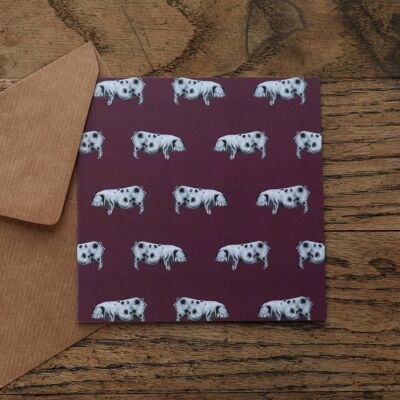Multi Card 'Happy Pig' Borgogna