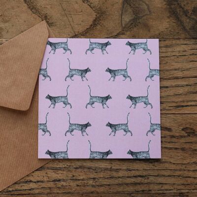 Dusty Pink 'Casual Cat' Multi Card