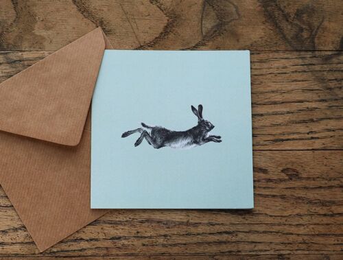 Eggshell 'Running Hare' Card