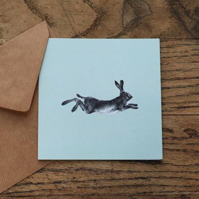 Carte 'Running Hare' en coquille d'oeuf