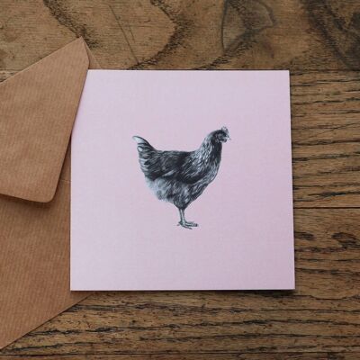 Soft Pink 'Fat Chicken' Card