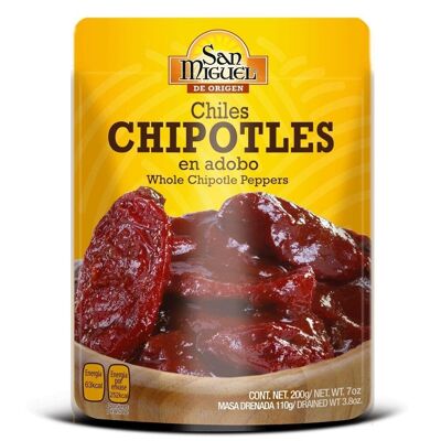 Whole Chipotle peppers in a pocket - San Miguel - 200 gr