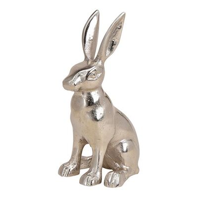 Hase aus Metall Silber (B/H/T) 11x23x12cm