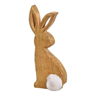 Aufsteller Hase aus Holz Braun (B/H/T) 8x20x2cm