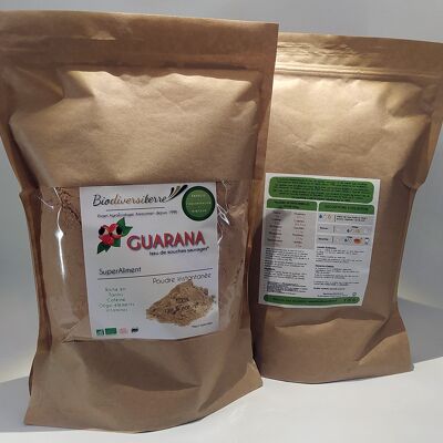 1kg de poudre de Guarana liane de souche sauvage biologique certifié Ecocert et Agro Ecologie Amazonienne
