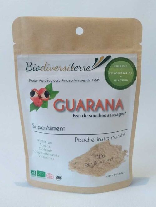 Eco Sachet de 50g de Guarana liane en poudre A.E.A. Biologique certifié Ecocert