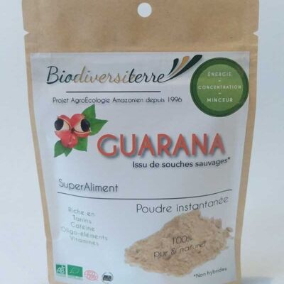 Eco Sachet de 50g de Guarana liane en poudre A.E.A. Biologique certifié Ecocert