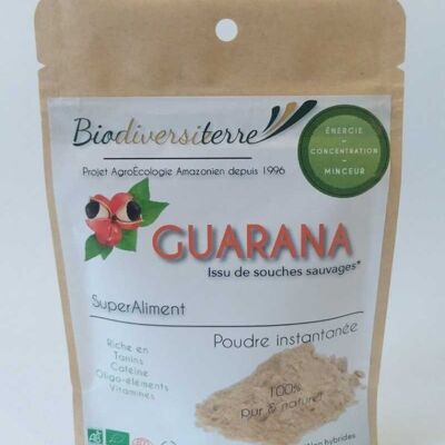 Eco 50g sachet of Guarana vine powder A.E.A. Ecocert certified organic