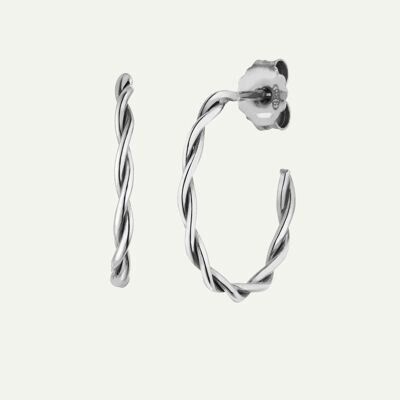 Twisted Hoop Earrings - Silber