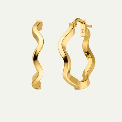 Wave Hoop Ohrringe - Gold