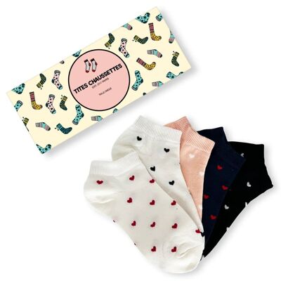 Confezione da 5 calzini da donna a forma di cuoricino I 35-41