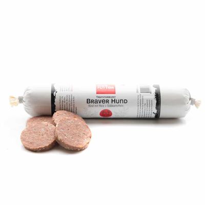 Braver Hund Rind Menü – Naturfutter Trainingswurst 200g