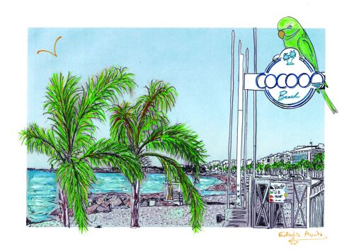 Carte Postale d'Art - Nice - cocoon Beach