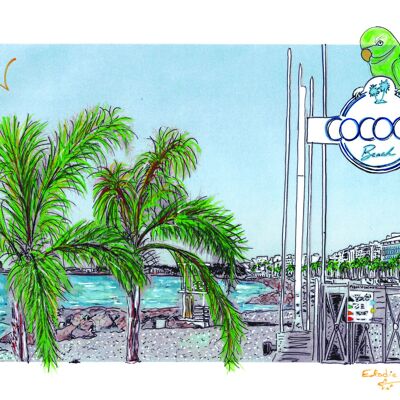 Postal de arte - Niza - Cocoon Beach