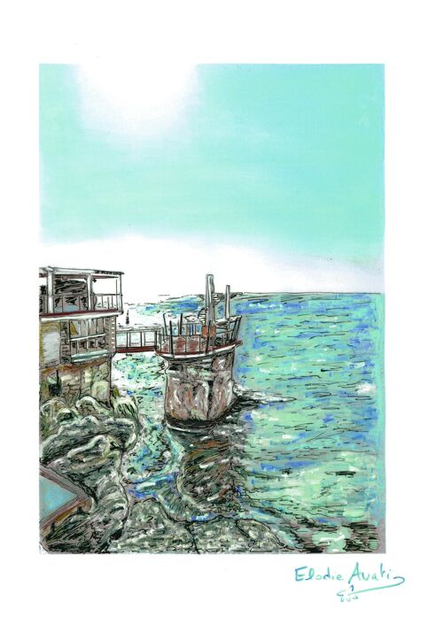 Carte Postale d'Art - Nice - La Réserve & son plongeoir