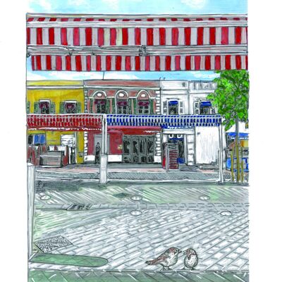 Kunstpostkarte - Nizza - Cours Saleya