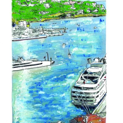Kunstpostkarte - Nizza - Der Hafen