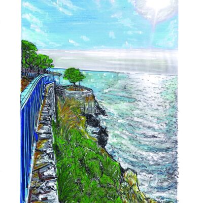 Art Postcard - Nice - Coastal Path