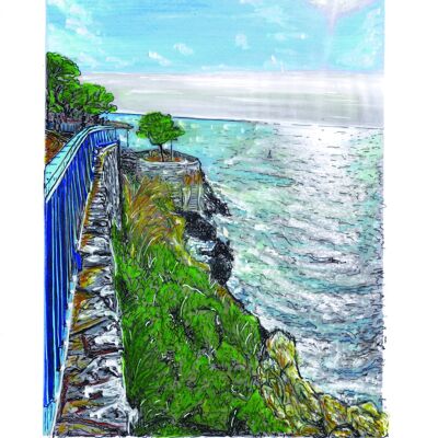 Cartolina d'arte - Nizza - Sentiero costiero
