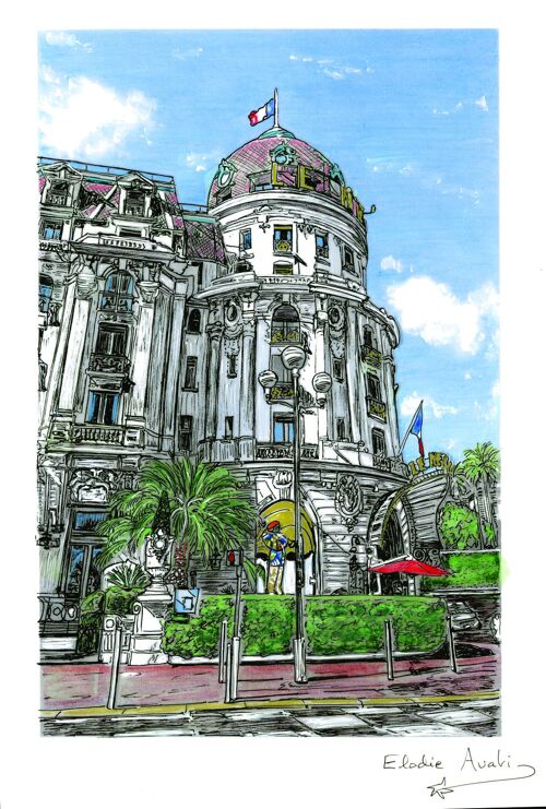Carte Postale d'Art - Nice - Le Negresco (détail)