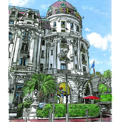 Carte Postale d'Art - Nice - Le Negresco (détail)