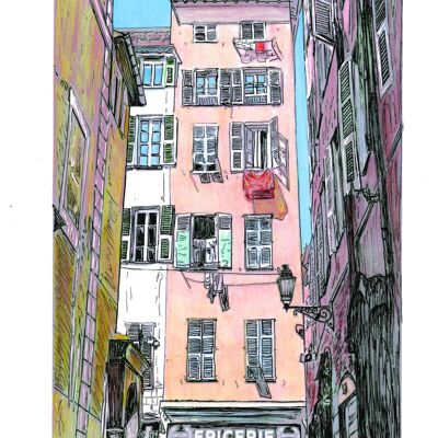 Carte Postale d'Art - Le Vieux-Nice (détail)